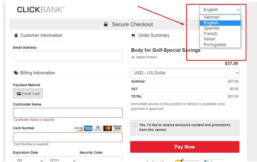 Clickbank Order Form Country Trick
